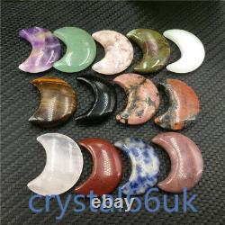 A lot of wholesale Natural Quartz Crystal moon carved Crystal pendant Healing