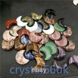 A lot of wholesale Natural Quartz Crystal moon carved Crystal pendant Healing