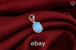 AA+ Natural Ethiopian Opal Gemstone Jewelry 925 Silver Bail Hook Pendant for Her
