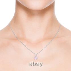 ANGARA 6mm Rose Quartz Infinity Pendant Necklace with Diamonds in Silver