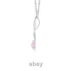 ANGARA 6mm Rose Quartz Infinity Twist Pendant Necklace in Silver for Women