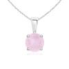 ANGARA 6mm Rose Quartz Solitaire Pendant Necklace in Sterling Silver for Women
