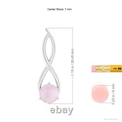 ANGARA 7mm Rose Quartz Infinity Twist Pendant Necklace in Silver for Women