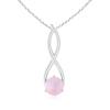 ANGARA 8mm Rose Quartz Infinity Twist Pendant Necklace in Silver for Women