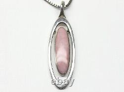 Acleoni Peace Sterling Silver Pink Quartz / Opal Double Pendant Necklace 24