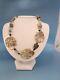 Alexis Bittar Signed Statement Necklace, Aquamarine, Smokey & Rose Quartz Pyrite