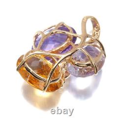 Amethyst Citrine 16.59ct Diamond 0.11ct Pendant 18K 750 Rose Gold