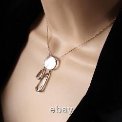 Antique Edwardian 9ct 375 Rose Gold Rock Crystal Negligee Double Drop Necklace