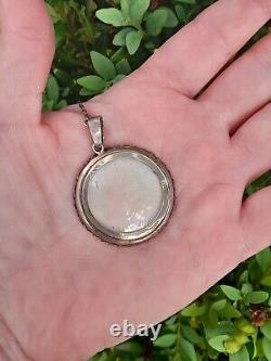 Antique Edwardian Silver Rose Gold & paste Double Sided Glass Shaker Locket