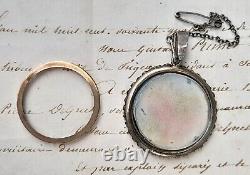 Antique Edwardian Silver Rose Gold & paste Double Sided Glass Shaker Locket