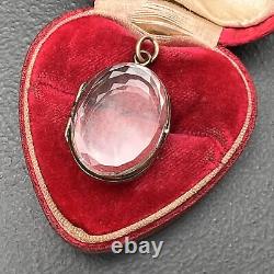 Antique Rock Crystal Locket. Rose Gold Rock Crystal Photo Locket. Victorian J