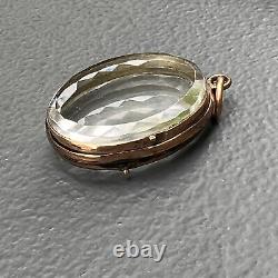 Antique Rock Crystal Locket. Rose Gold Rock Crystal Photo Locket. Victorian J