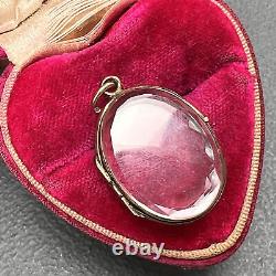 Antique Rock Crystal Locket. Rose Gold Rock Crystal Photo Locket. Victorian J