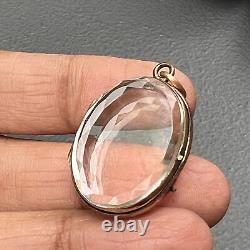 Antique Rock Crystal Locket. Rose Gold Rock Crystal Photo Locket. Victorian J