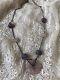 Art Deco Chinese Export Silver Rose Quartz Amethyst Pendant Necklace Choker