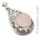 Art Deco Rosenquarz Silber Anhänger 835 silver pendant rose quartz cabochon