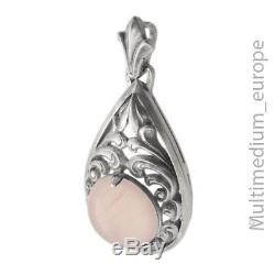 Art Deco Rosenquarz Silber Anhänger 835 silver pendant rose quartz cabochon