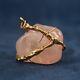 Arthur King 14k Gold & Rose Quartz Brutalist Pendant- Free Shipping USA