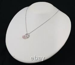 Auth MIKIMOTO Necklace Rose Quartz Akoya Pearl 5.0mm Leaf 18K 750 White Gold