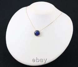 Auth veretta 8va Necklace Lapis Lazuli Quartz Diamond 0.18ct 18K 750 Rose Gold