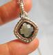 Authentic Charles Krypell 14k Rose Gold Sterling Smokey Quartz Pendant Necklace