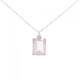 Authentic K18WG Rose Quartz Necklace 3.28CT #260-005-807-2745