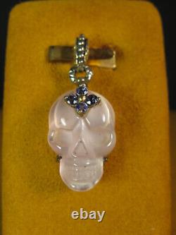 BARBARA BIXBY SKULL Charm Pendant Rose Quartz Doublet PINK GEMSTONE FLOWER SS18