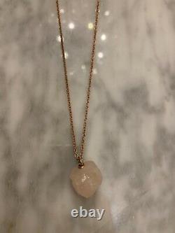 BNWT Monica Vinader Rose Quartz Pendant Necklace in 18K Rose Gold Vermeil