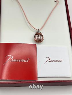 Baccarat Paris Fleurs de Psydélic Rose Teardrop Pendant Necklace Silver 925 Rare