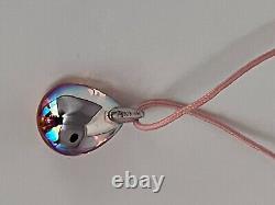 Baccarat Paris Fleurs de Psydélic Rose Teardrop Pendant Necklace Silver 925 Rare