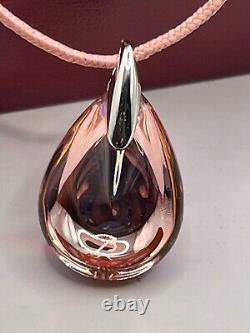 Baccarat Paris Fleurs de Psydélic Rose Teardrop Pendant Necklace Silver 925 Rare