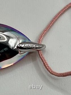 Baccarat Paris Fleurs de Psydélic Rose Teardrop Pendant Necklace Silver 925 Rare