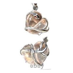 Barry Kieselstein KC Studio Rose Quartz Heart Snake Pendant Sterling Silver 925