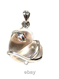 Barry Kieselstein KC Studio Rose Quartz Heart Snake Pendant Sterling Silver 925