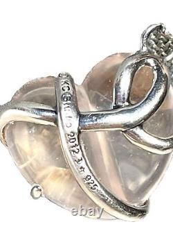 Barry Kieselstein KC Studio Rose Quartz Heart Snake Pendant Sterling Silver 925