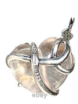 Barry Kieselstein KC Studio Rose Quartz Heart Snake Pendant Sterling Silver 925