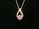 Beautiful 14k Yellow Gold Rose Quartz with Czs Pendant With Necklace. #231