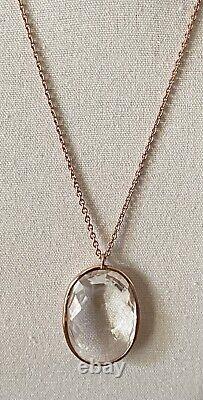 Beautiful Ippolita Quartz Pendant 18k Rose Gold Plated Sterling Silver 24Chain