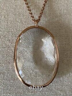 Beautiful Ippolita Quartz Pendant 18k Rose Gold Plated Sterling Silver 24Chain