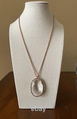 Beautiful Ippolita Quartz Pendant 18k Rose Gold Plated Sterling Silver 24Chain