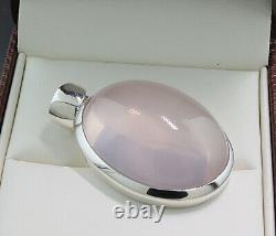 Beautiful Rose Quartz Pendant 50 Carat Solid 925 Silver New