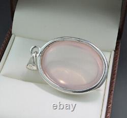 Beautiful Rose Quartz Pendant 50 Carat Solid 925 Silver New