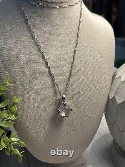 Beautiful Rose Quartz & Ruby pendant with 30 Sterling Silver Chain