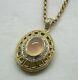 Beautiful Two Colour 9 Carat Gold Rose Quartz And Diamond Pendant And Chain