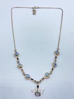 Beautiful Vintage Sterling Silver & Moonstone Necklace (J70)