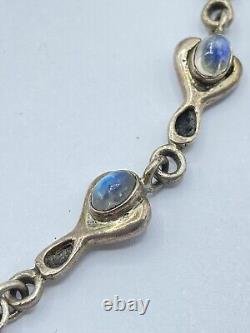 Beautiful Vintage Sterling Silver & Moonstone Necklace (J70)