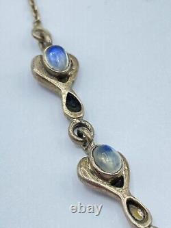 Beautiful Vintage Sterling Silver & Moonstone Necklace (J70)