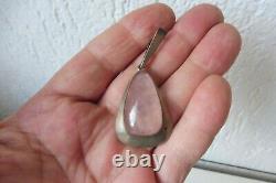 Beautiful, old pendant, chain pendant, 800 silver with rose quartz, AHB 800