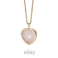 Beloved Rose Quartz Heart Pendant 18ct Gold Plated Necklace JN01 GP