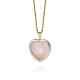 Beloved Rose Quartz Heart Pendant 18ct Gold Plated Necklace JN01 GP